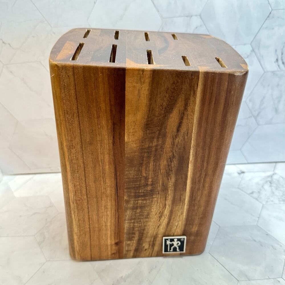 Zwilling J.A. Henckels 9-slot Knife Block Hardwood 52T180 1033088 EUC